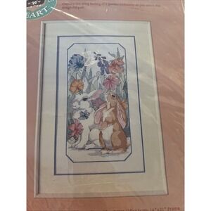 Lop And Lilly Bunnies Flowers Easter Rabbit Cross Stitch Kit  From The Heart